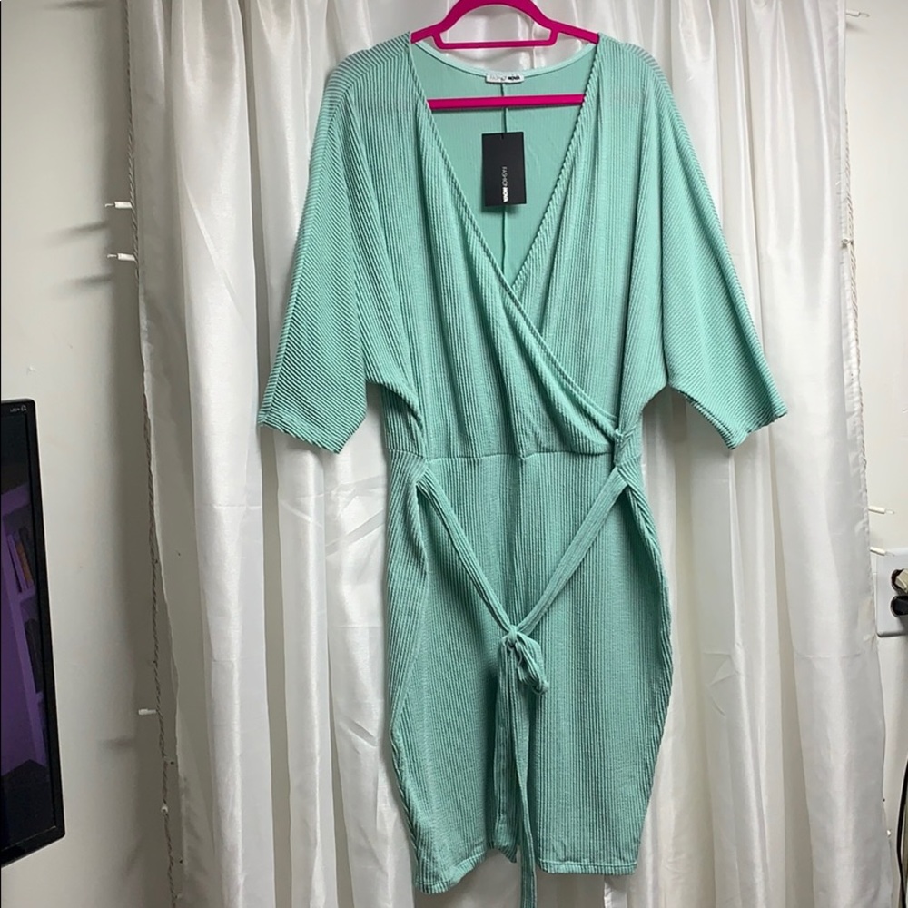 Mint Velour like Bodycon dress
